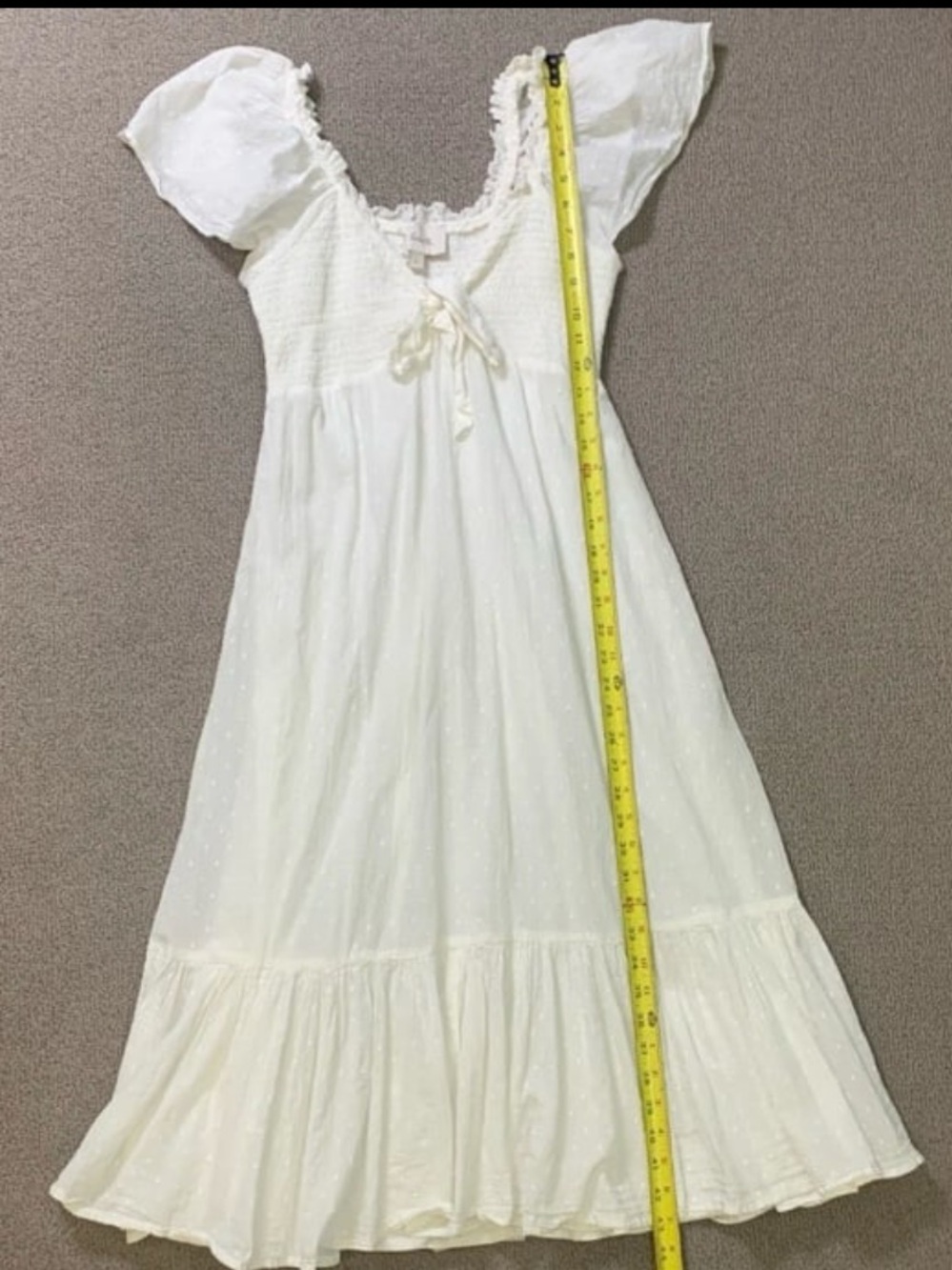 Gorgeous Cleobella Ashlyn Organic Cotton Puff Sleeve Midi Dress with Tie Front - Picture 8 of 15